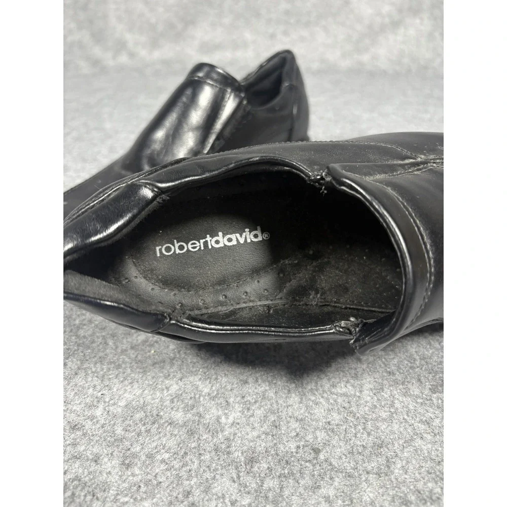 Robert David Lil Tim Dress Shoes 4M Black Slip‎ On Loafers